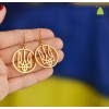 Сережки "Герб України  в ореолі". Колір золото
